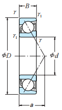7310BMDB Angular Contact Ball Bearing engineering drawing