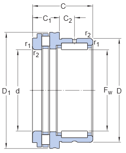 NX25 组合滚针轴承工程图纸