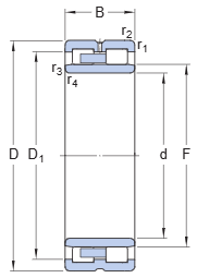 BC2/8074HA5 Double Row Cylindrical Roller Bearing engineering drawing