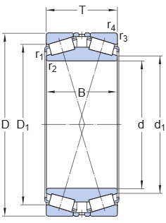 BT2B334045AHA3 Tapered Roller Bearing engineering drawing