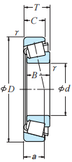HR30204C/A Tapered Roller Bearing engineering drawing